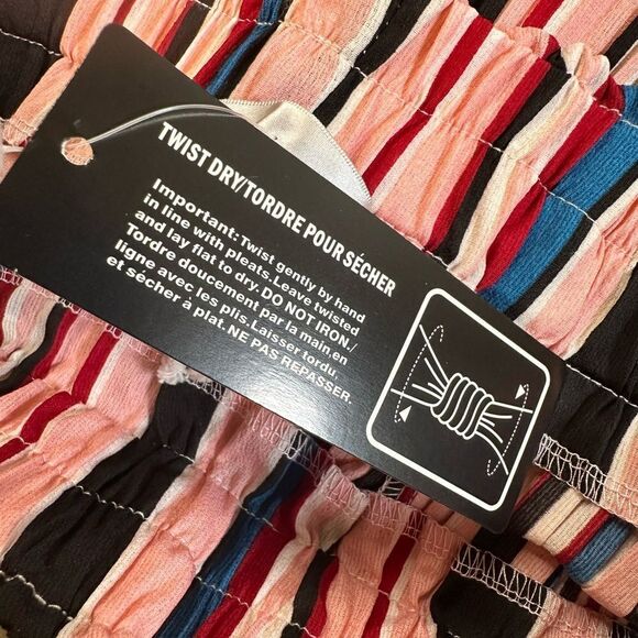 NWT Oscar S Women’s Multi Striped Palazzo Cropped Pants Pull On - Size Large - Picture 4 of 6